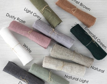 Linen fabric samples, linen swatches set, linen samples for shower curtain, bedroom curtains, tablecloths, couch covers, linen gifts and etc