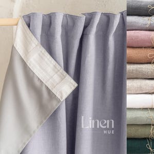 Blackout linen curtain, room darkening curtain, natural linen lined curtain, linen blackout drape, large custom curtain black out - 1 Panel