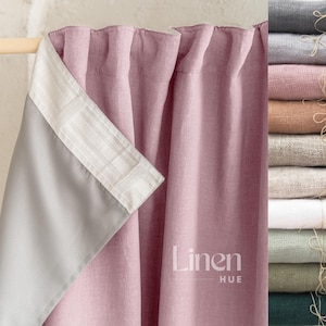 Linen blackout curtain, room darkening curtain, linen lined curtain, blackout linen curtain, custom curtain black out - 1 Panel