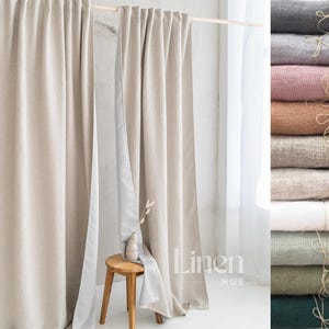Extra wide blackout curtain linen, lined curtain, room darkening curtain, linen blackout drape, custom made blackout curtain - 1 Panel