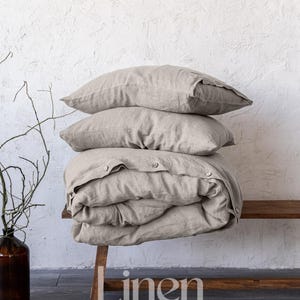 Linen Bedding Set, Duvet Cover Set with 2 Pillowcases, Linen Bedding Queen, Bed Set King, Custom Bedding, Farmhouse Bedding