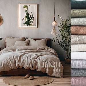 Linen Bedding Set, Linen Duvet Cover and 2 Linen Pillow covers, Custom Bedding, Linen Bed Set, Queen Bedding, King Duvet Cover Set