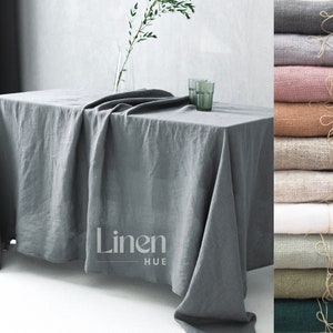 Natural Linen Tablecloth, Washed Linen Table Cloth, Rectangle Tablecloth, Oval Table Cloth, Round Table Cover, Farmhouse Tablecloth