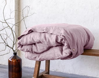 Linen duvet cover with coconut buttons, linen duvet cover Queen, duvet cover King, custom duvet cover, linen bedding, farmhouse bedding