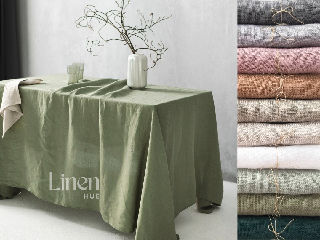 Linen Tablecloth, Rectangular Tablecloth, Oval Table Cloth, Custom