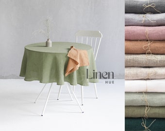 Linen round or oval tablecloth, large table cloth, round table cloth, oval tablecloth, custom tablecloth, handmade natural linen cloth