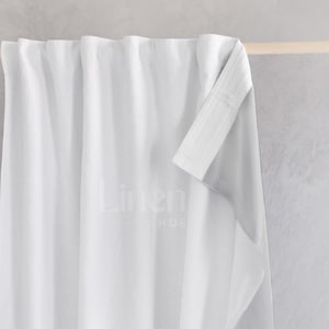 White linen blackout curtain, blackout drape, room darkening window curtain, long lined curtain drapery, custom curtain - 1 Panel