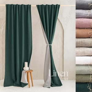 Blackout linen curtain, room darkening curtain, bedroom curtain, living room curtain, custom blackout drape, lined curtain - 1 Panel