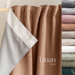 Linen blackout curtain, room darkening curtain, linen lined curtain, window drape, custom curtain blackout, bedroom curtain - 1 Panel