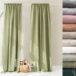 Semi Sheer Curtains, Linen Curtains, Extra Long Curtains, Rod Pocket Curtains, Set of 2 Drapes, Custom Curtains, Window Drapery