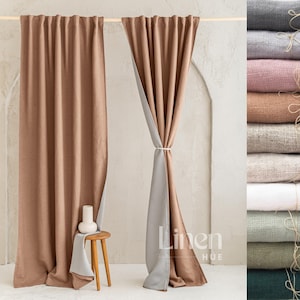 Room darkening curtain, linen blackout curtain, linen lined curtain, window drape, custom curtain blackout, bedroom curtain - 1 Panel