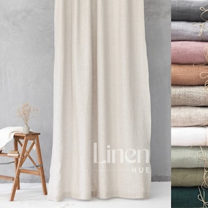 Linen Douche Curtain | Linen Shower Drape | Water Resistant Linen Curtain | Linen Shower Curtain | Custom Clawfoot Tub Curtain