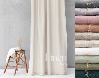 Linen Douche Curtain, Linen Shower Drape, Water Resistant Linen Curtain, Linen Shower Curtain, Custom Clawfoot Tub Curtain with Buttonholes