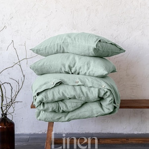 Linen Bedding Set, Duvet Cover Set with 2 Pillowcases, Linen Bedding Queen, Bed Set King, Custom Bedding, Farmhouse Bedding