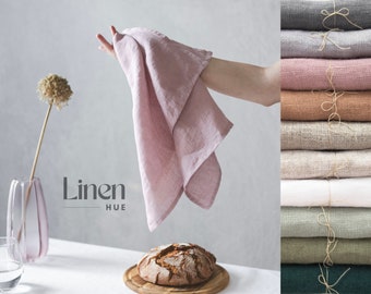 Linen Tea Towel Set - Stonewashed Linen Kitchen Dish Towels, Natural Linen Hand Towels for Dishwashing, Eco-Friendly Gift