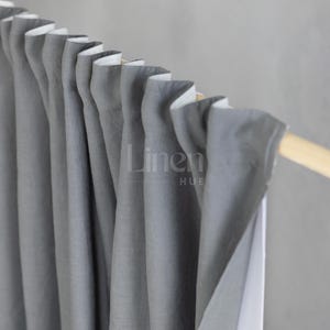 Waterproof Linen Shower Curtain With Back Tabs, Bathroom Curtain, Long Linen Shower Drape, Wide Bath Curtain With Liner, Custom Curtain