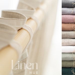 Linen Curtains, Semi Sheer Drapes, Set Of 2 Curtain Panels, Extra Long Linen Drapes, Window Treatments, Custom Curtains With Back Tabs