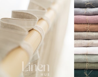 Linen Curtains, Semi Sheer Drapes, Set Of 2 Curtain Panels, Extra Long Linen Drapes, Window Treatments, Custom Curtains With Back Tabs