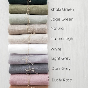 Linen fabric samples set, linen swatches for linen shower curtains, linen curtains, blackout curtains, sofa covers, tablecloths, and etc.