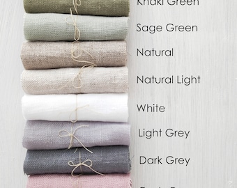 Linen fabric samples set, linen swatches for shower curtains, living room curtains, blackout curtains, sofa covers, tablecloths, and etc.