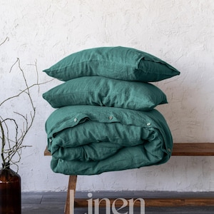 Linen Bedding Set, Duvet Cover Set with 2 Pillowcases, Linen Bedding Queen, Bed Set King, Custom Bedding, Farmhouse Bedding