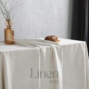Tovaglia di lino grande, tovaglia di lino, tovaglia extra lunga, biancheria da tavola stonewashed, tovaglia di lino immagine 2