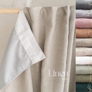 Blackout linen curtain, natural linen blackout drape, room darkening curtain, luxury linen lined curtain, custom blackout curtain - 1 Panel