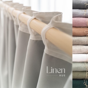 Blackout linen curtain, linen blackout drape, room darkening curtain, natural linen lined curtain, custom blackout curtain - 1 Panel