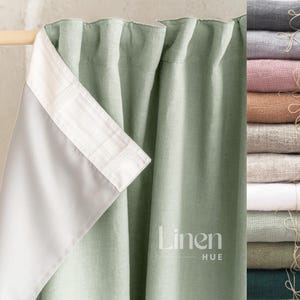Linen curtain blackout, room darkening curtain, linen lined blackout drape, linen blackout curtain, custom black out curtain - 1 Panel