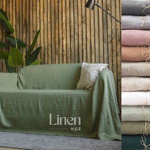 Linen Sofa Cover | Couch Slipcover | Seater Couch Cover | Sofa Slip Cover | Linen Loveseat Cover | Farmhouse Slipcover For Couch