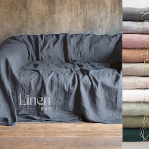 Linen sofa cover, couch slipcover, loose linen couch cover, seater sofa slip cover, living room sofa slipcover, custom loveseat cover