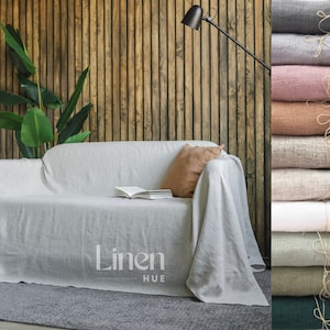 Linen sofa cover, couch slipcover, loose sofa seat cover, custom sofa slipcover, loveseat slip cover, linen couch cover, sofa throw cover