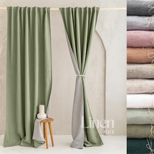 Linen blackout curtain, bedroom curtain, living room curtain, custom black out drape, room darkening curtain panel, lined curtain - 1 Panel