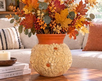 Two Tone Brown Florero Filagrana De Oaxaca en Barro,  Handmade Atzompa Oaxaca Brown Vase, Authentic Oaxaca Vase, Atzompa Vase