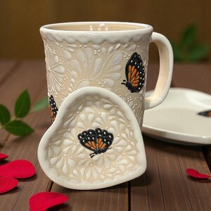 Tasse à café mexicaine sur le thème Mariposa, tasse à café papillon mexicaine fête des mères avec dessus, tasse cadeau d'anniversaire des mères, tasse papillon monarque