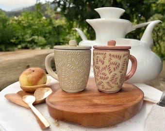 Mothers Birthday Mexican Coffee mug with top, Hecho en Mexico, Talavera Coffee Mug, Rama Coffee Collection, Mother’s Day Mug