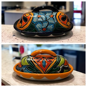 Talavera Butter Dish, Talavera Mantequerea, Butter Dish, Talavera Butter Storage