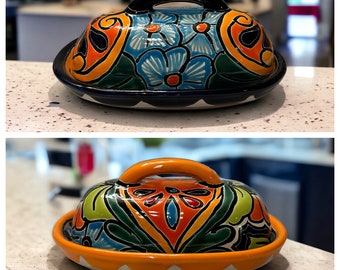 Talavera Butter Dish, Talavera Mantequerea, Butter Dish, Talavera Butter Storage