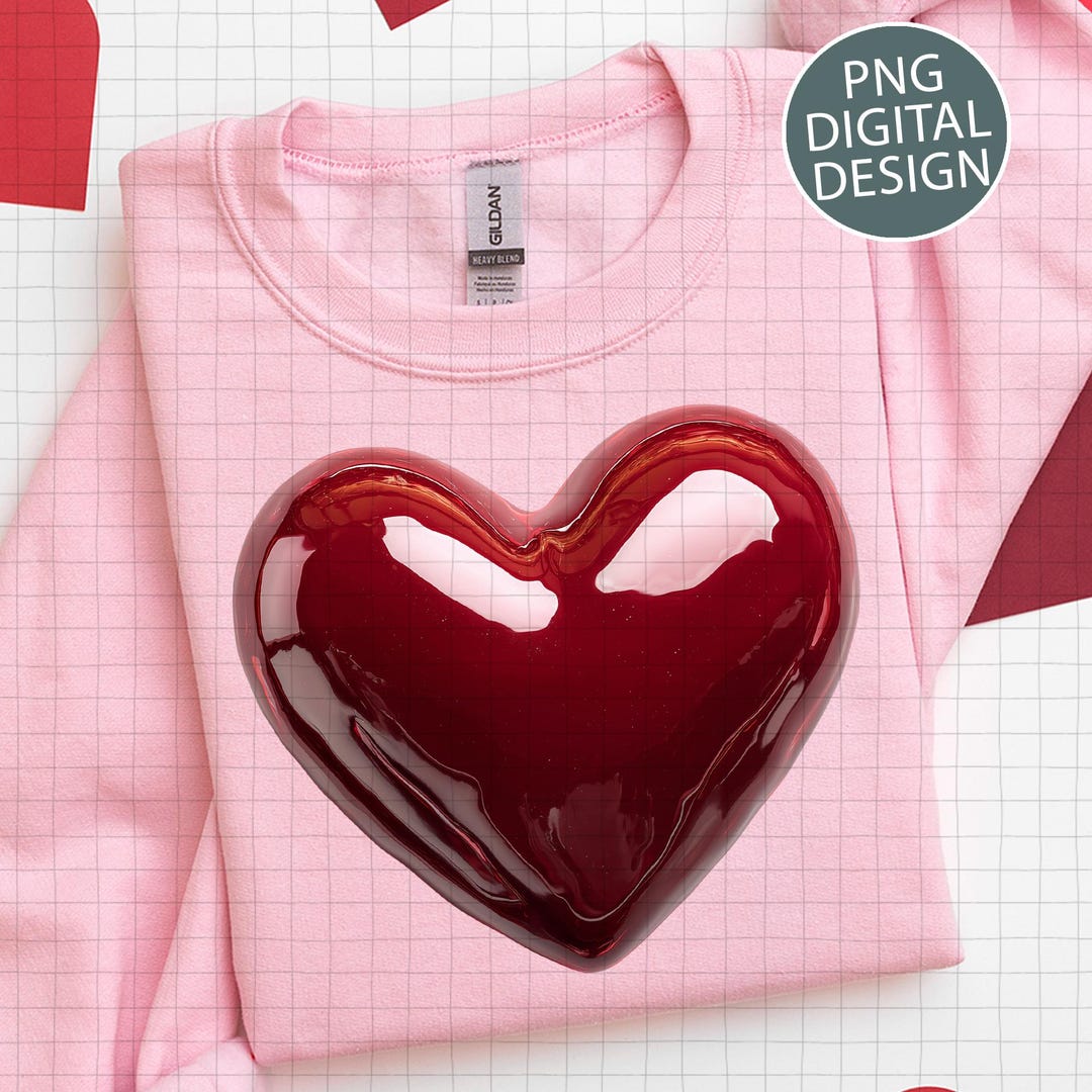 Shiny Red Heart Balloon PNG | Digital Download | DTF Transfer Design ...