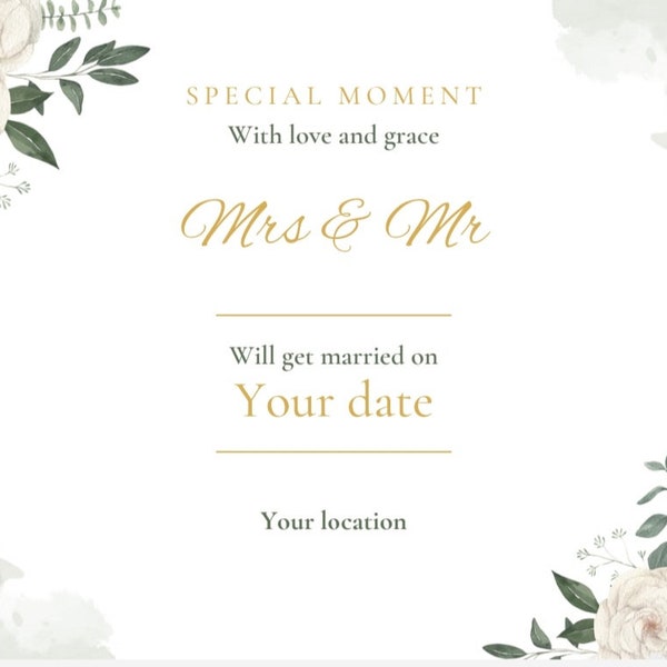 Save the date, digitale Hochzeitseinladung, bearbeitbare Vorlage, sofortiger Download, Boho-Hochzeitskarte