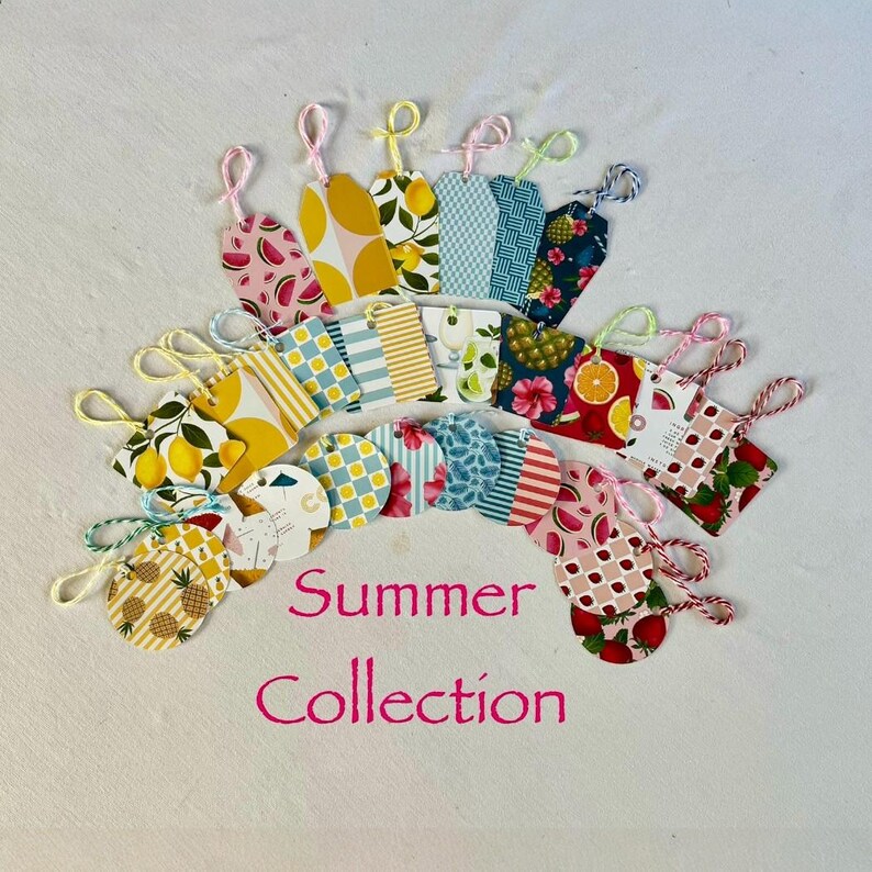 Gift Tags with String: Summer & Everyday Designs, 40-Piece Set Summer Collection