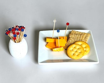 Tandenstokers decoratief voorgerecht: charcuteriebord feestartikelen - 30 stuks