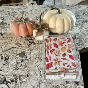 Acrylic Guest Towel/Napkin Holder -Ideal for house guests & entertaining- personalize  w/the endless napkin options. Great Hostess Gifts