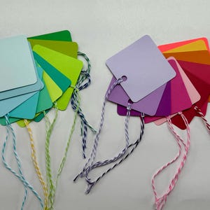 Gift Tags with String: Summer & Everyday Designs, 40-Piece Set Square Solid Colored