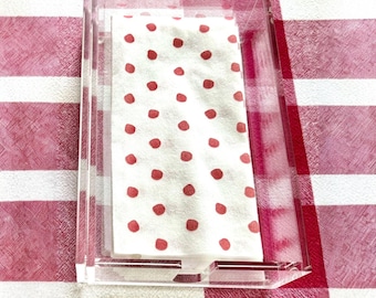 Acrylic Guest Towel Napkin Holder: Clear Design, Hostess Gift
