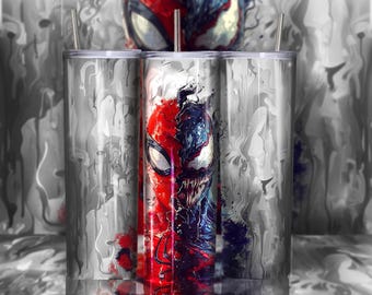 Spider-man Venom tumbler full wrap 20 oz personal gift Sublimation Design film superhero HQ print
