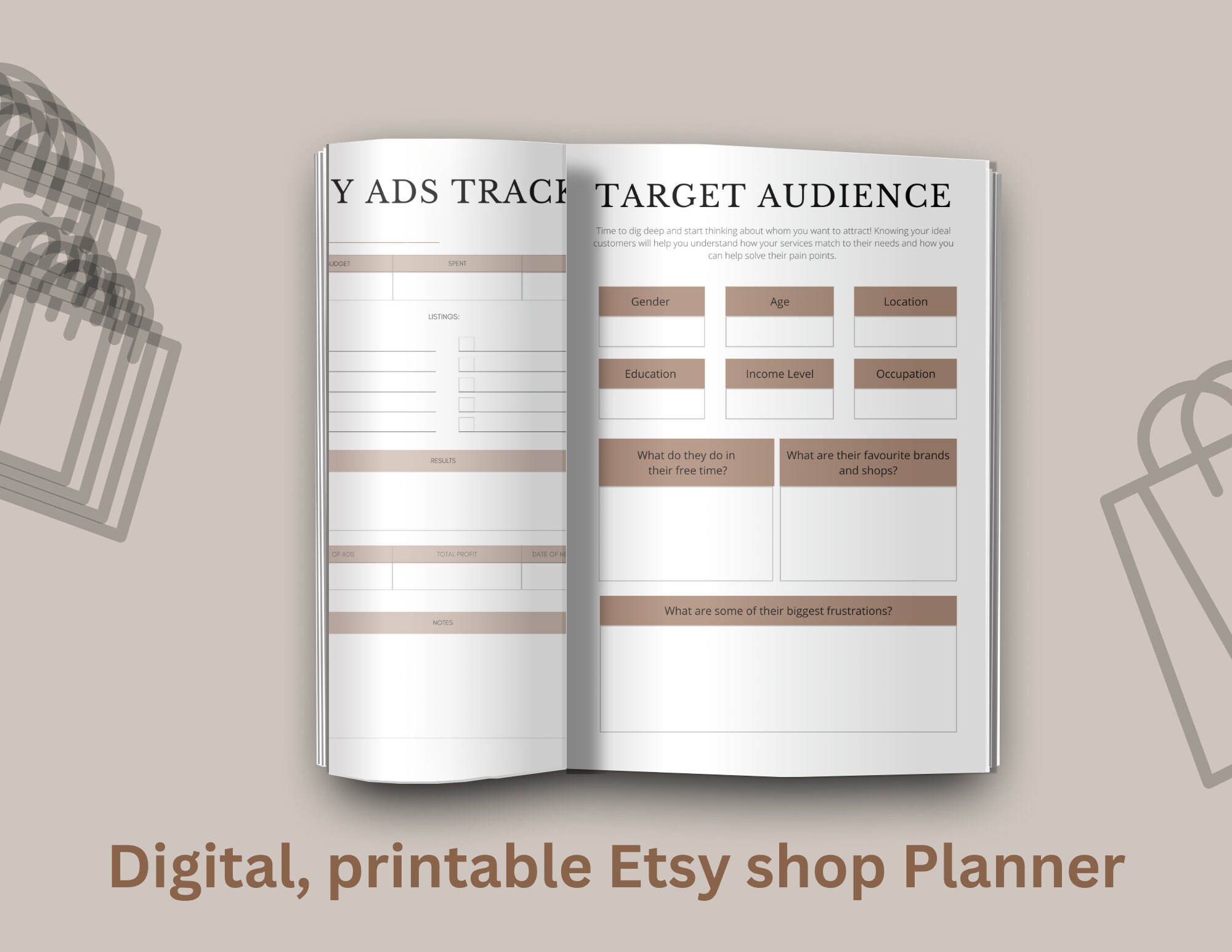 Etsy Shop Planner Printable Etsy Business Plan Etsy Seller Planner