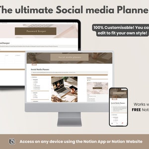 Notion Template Ultimate Social Media Planner - Social Media Notion Dashboard - Content Marketing - Marketing Planner - Instagram planner
