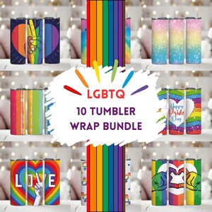 LGBTQ+ Pride 20oz Tumbler Wrap Bundle (PNG Digital Download)