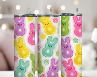 Ostern Aufgeblasener Hase Becher, Ostern Tumbler Wrap, Aufgeblasener Becher Png, 3d Hauch Tumbler Wrap, Peeps Tumbler Wrap, Frohe Ostern Png